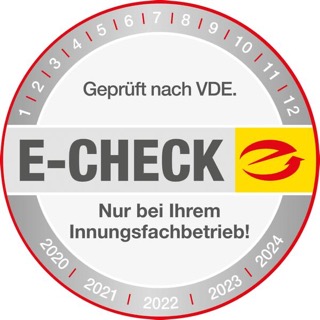 E-CHECK-Siegel – geprüft nach VDE, nur beim Innungsfachbetrieb